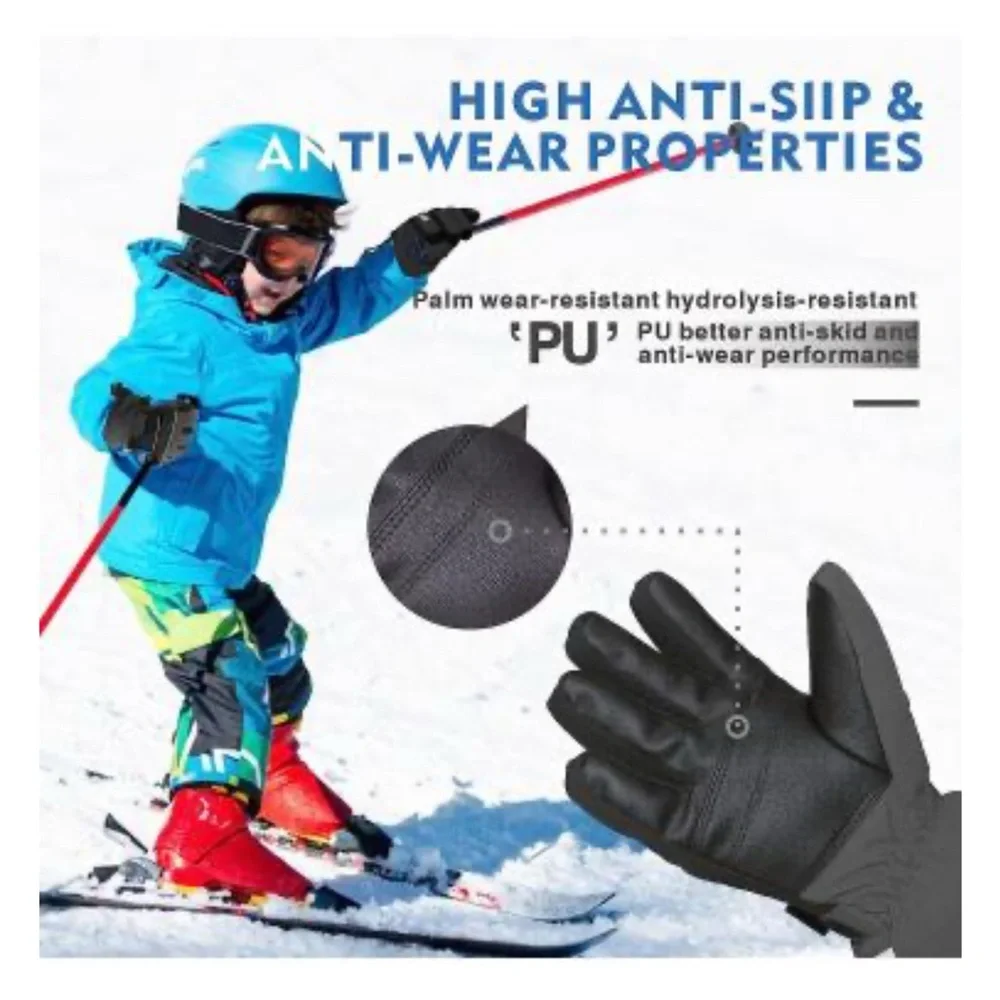 Waterproof Winter Cold Weather Ski Gloves for Boys & Girls 3M Thinsulate Warm